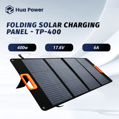 Painel solar dobrável de 400W Tecido de poliéster Painéis de carregamento solar portáteis monocristalinos 12 meses de garantia